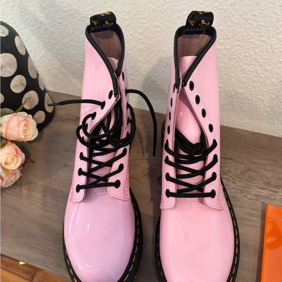 Dr. Martens Light Pink Combat Boots - Picture 1 of 10